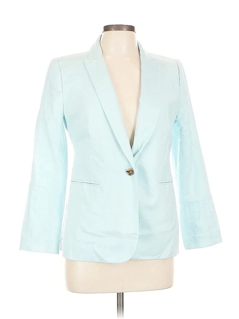 ‼️J. Crew Blue Linen Cotton Petite Blazer Jacket Size 10P